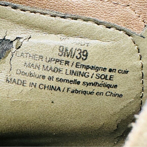 Vince Camuto Jody Bootie Ankle Boots Olive Tan Genuine Leather Sz 9 *Flaw Lining - Picture 4 of 16